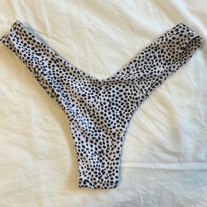 Zaful Dalmatian Spotted Leopard Cheeky High Leg Bikini Bottom